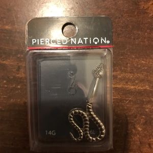 NEW 14 gauge silver snake belly ring